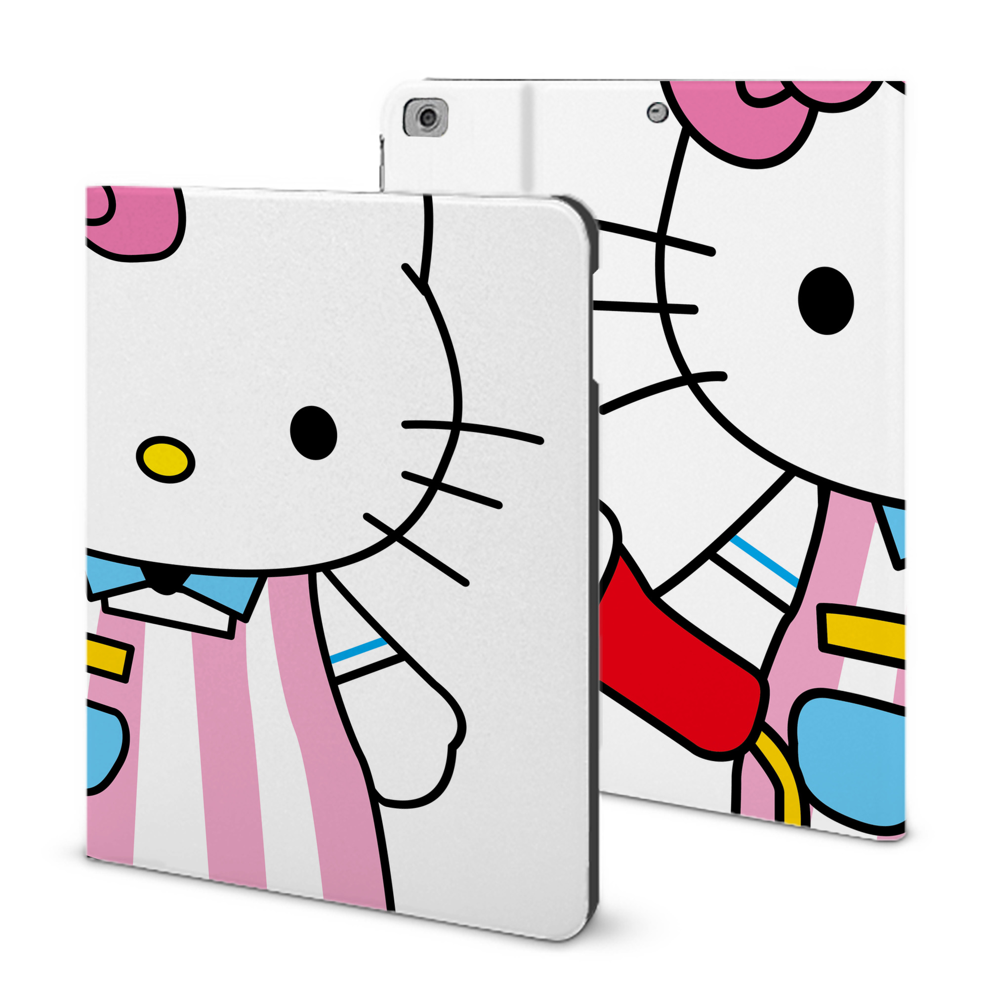 （画像用） Hello Kitty ハローキティ IPad ケース ブック型 PUレザー TPU 耐衝撃 軽量 薄型 ペン収納なし 全面保護 IPad 各モデル対応